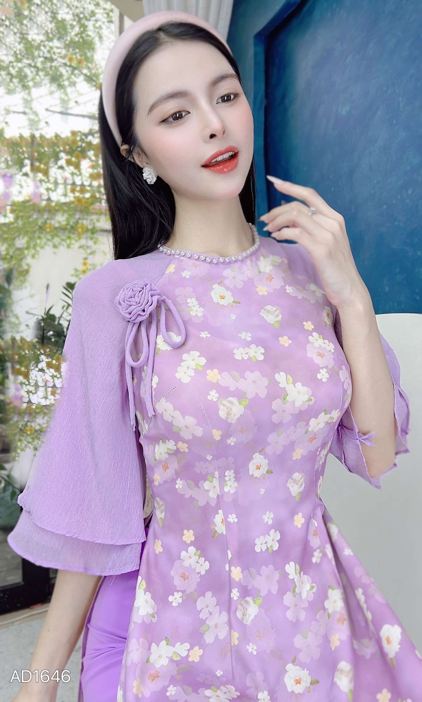 Áo Dài Tay Tơ Music AD1646 (áo lẻ)