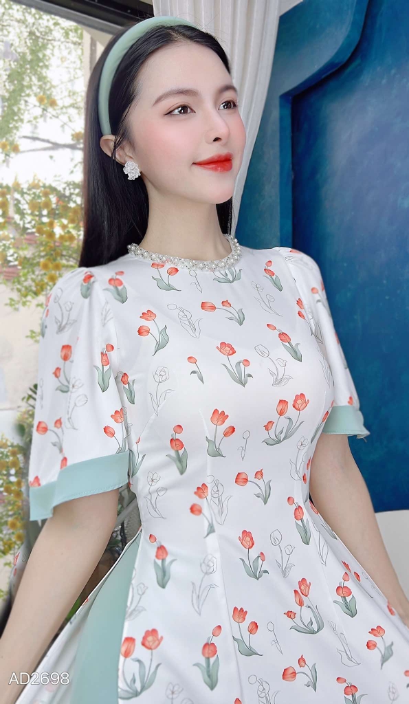Áo Dài Cổ Kiềng Milan AD2698 (áo lẻ)