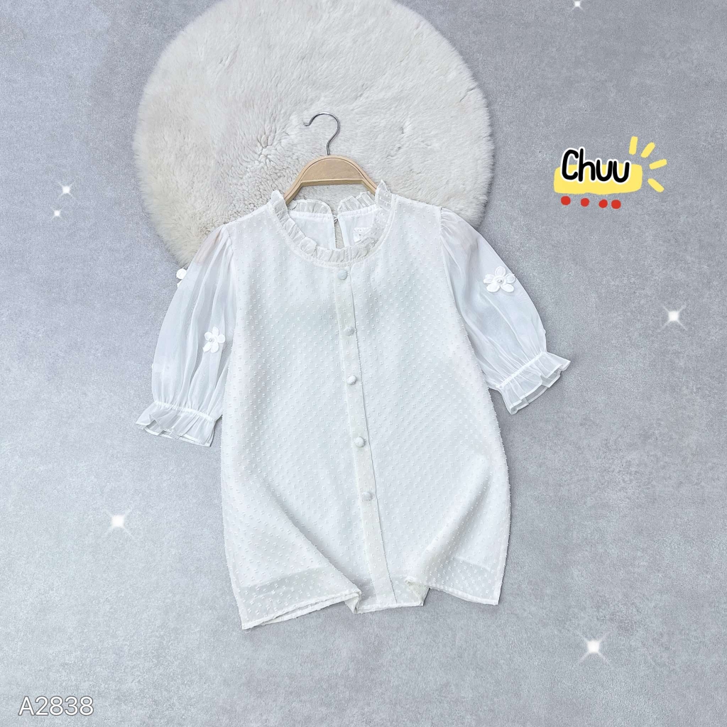 Áo Tuyết Tay Đính Hoa A2838