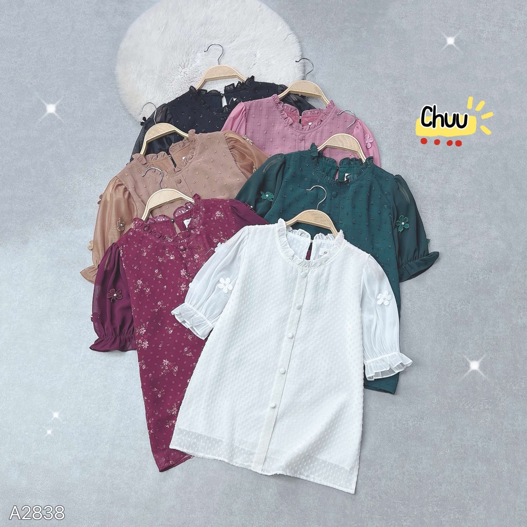 Áo Tuyết Tay Đính Hoa A2838