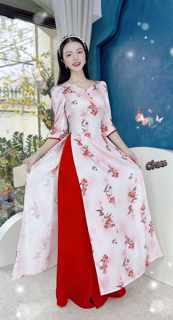 Áo Dài Cổ Sóng Valley AD1463 (áo lẻ)