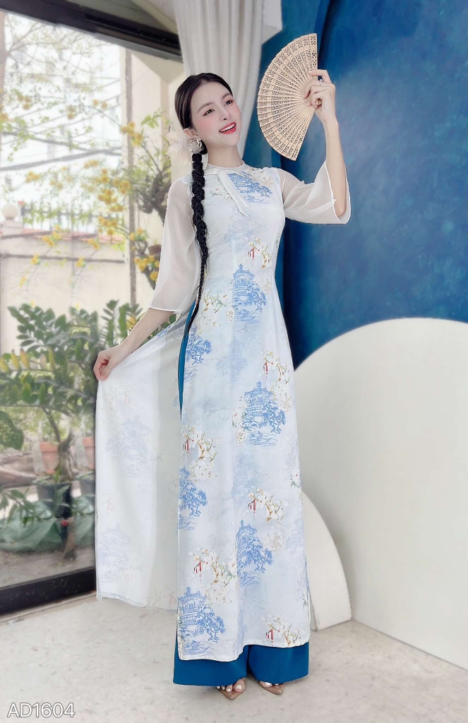 Áo Dài Cành Vàng Lá Ngọc AD1604 (áo lẻ)