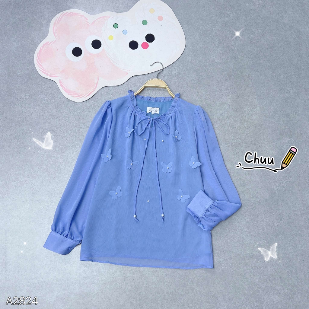 Áo Sơ Mi Hồ Điệp Pha Lê A2824