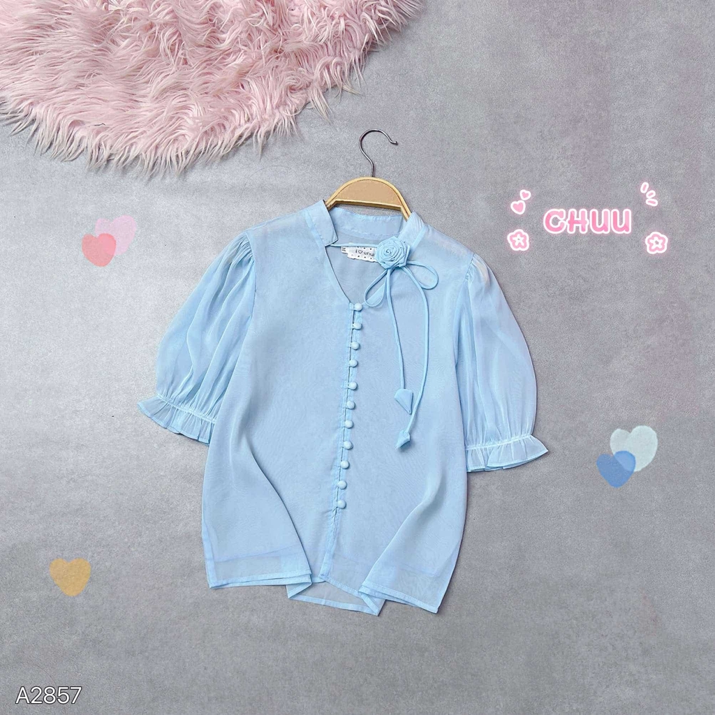 Áo Hoa Hồng Xếp A2857