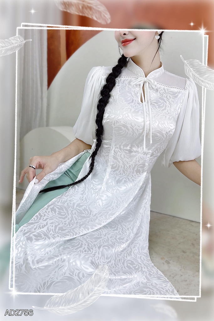 Áo Dài Nàng Tiên Hoa AD2756 (áo lẻ)