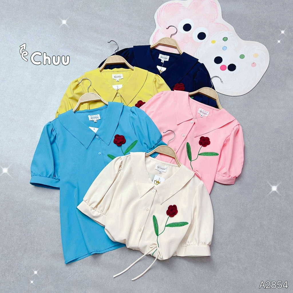 Áo Sơ Mi Hoa Hồng Len A2854