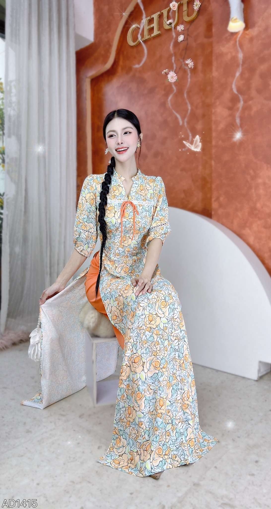 Áo Dài Cổ YY Ren AD1415 (áo lẻ)