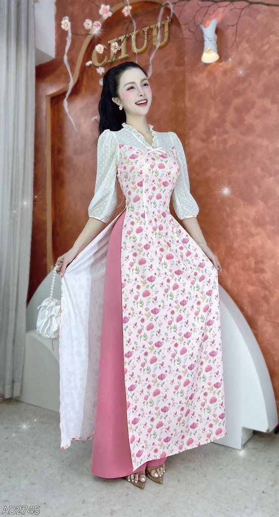 Áo Dài Bông Tuyết Love AD2745 (áo lẻ)