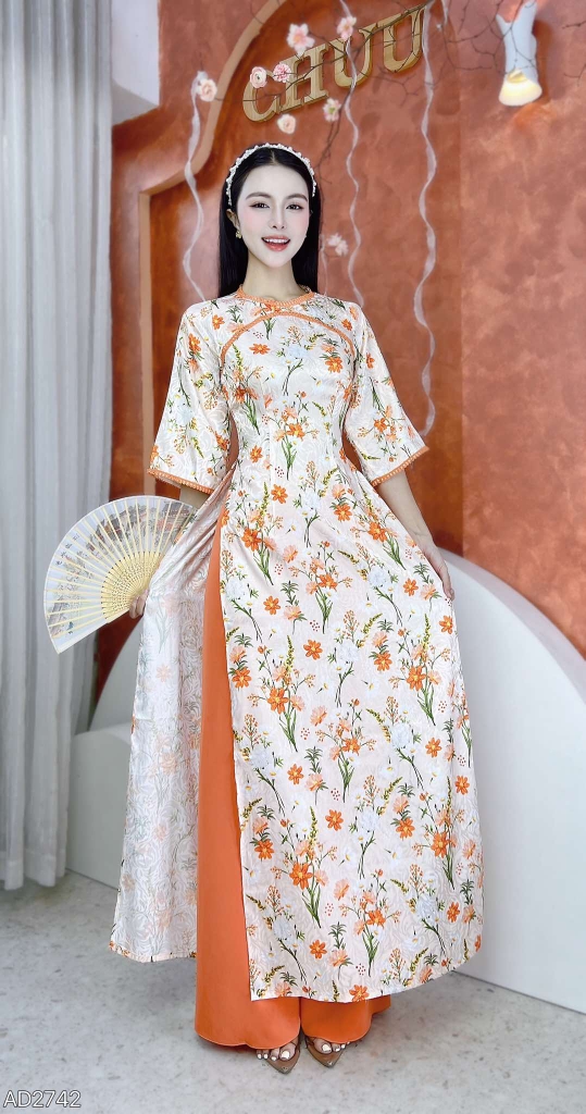 Áo Dài Gấm Ô Cửa Nhỏ AD2742 (áo lẻ)