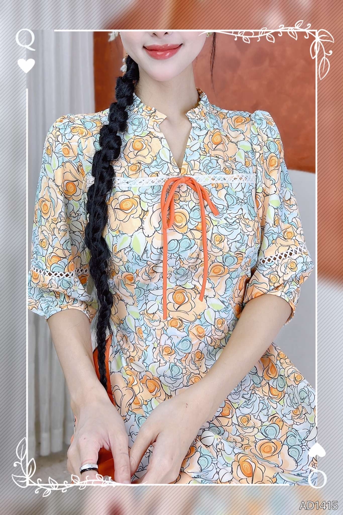 Áo Dài Cổ YY Ren AD1415 (áo lẻ)