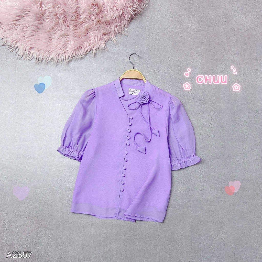 Áo Hoa Hồng Xếp A2857