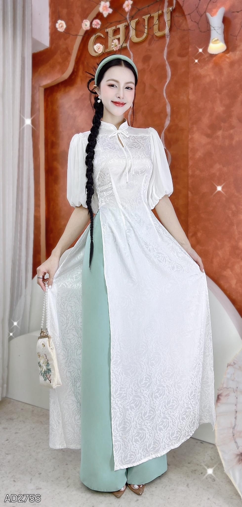Áo Dài Nàng Tiên Hoa AD2756 (áo lẻ)