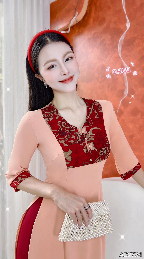 Áo Dài Bươm Bướm Vũ AD2734 (áo lẻ)