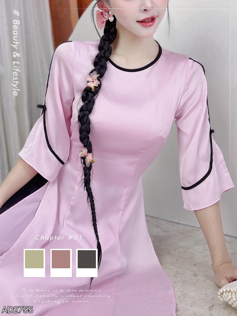 Áo Dài Chim Sáo Màu 3T AD2755 (áo lẻ)