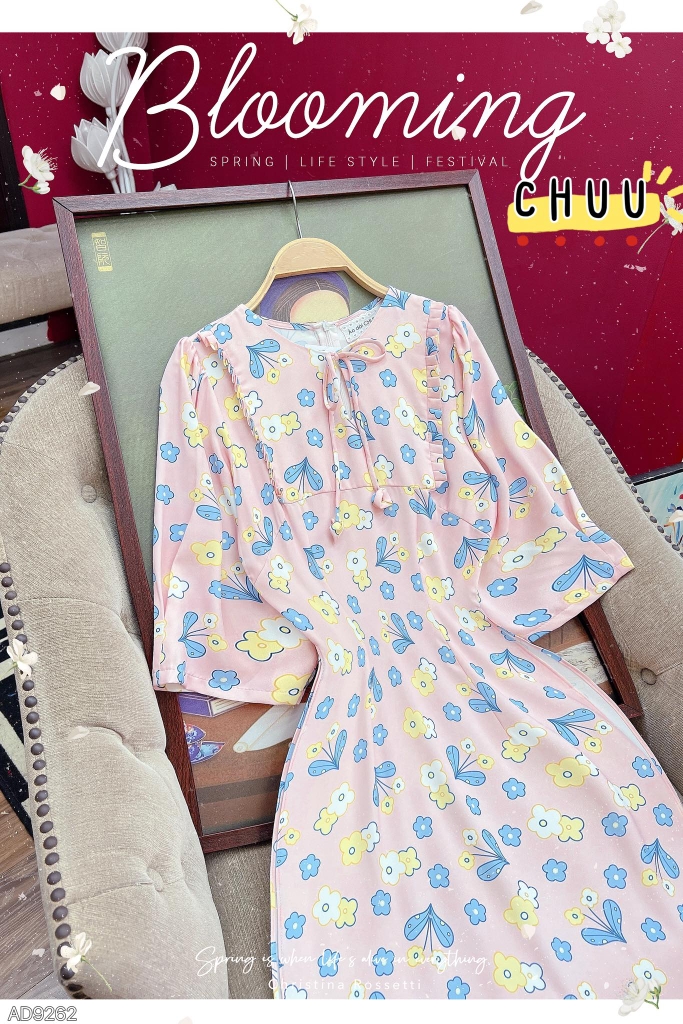 Áo Dài Nơ Nụ Bông AD9262