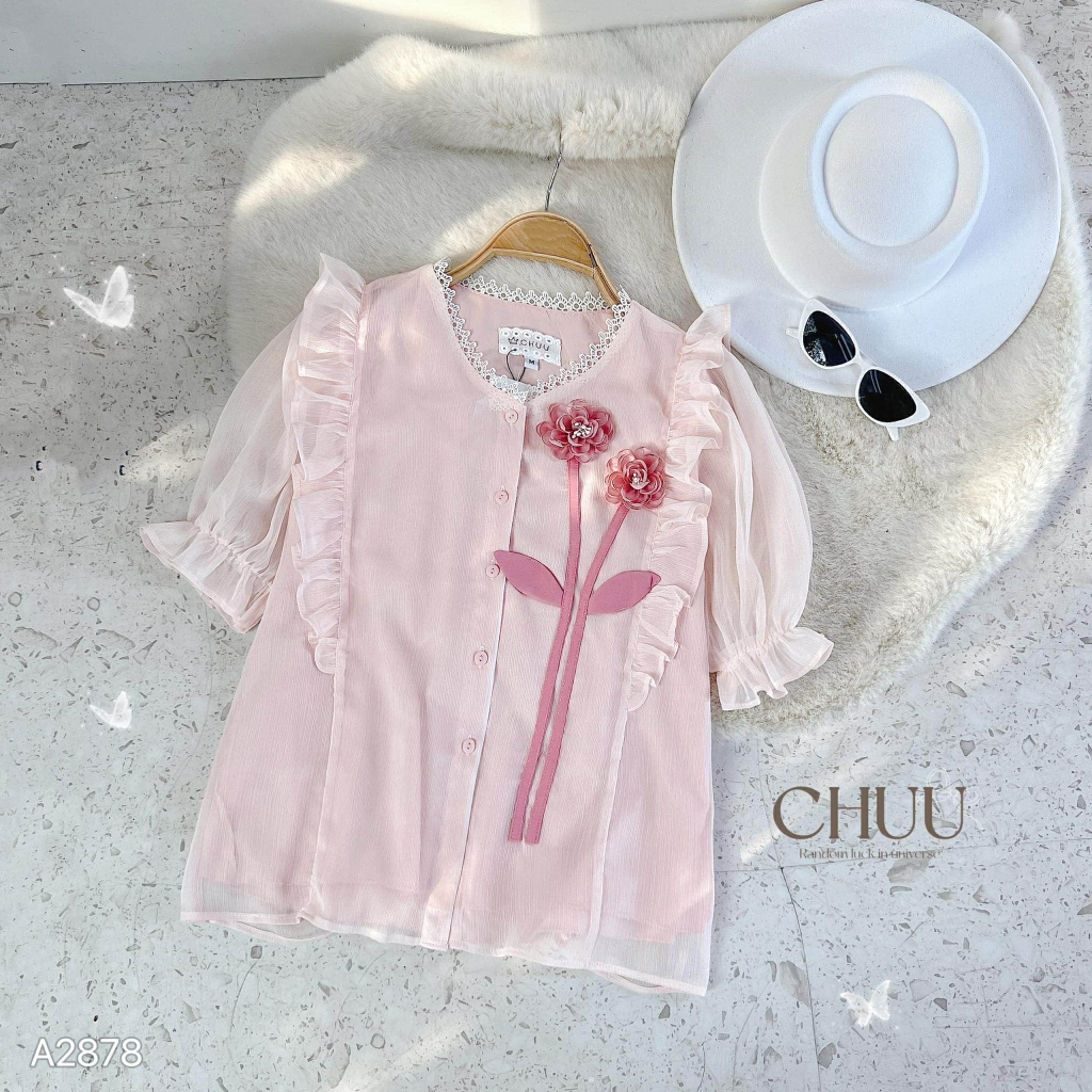 Áo Hoa Cánh Tơ Nổi A2878
