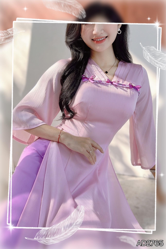 Áo Dài Nơ Mặt Trăng AD2765 (áo lẻ)