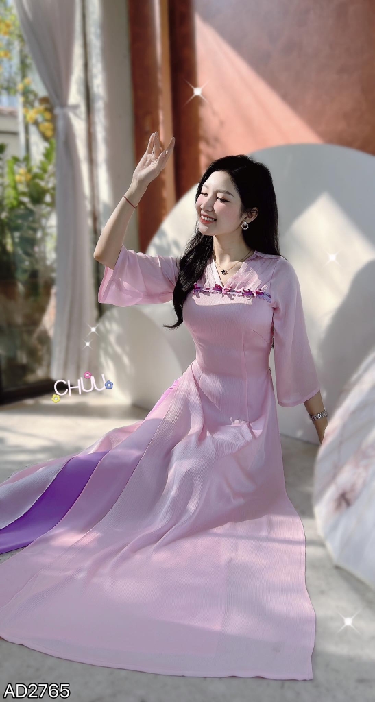Áo Dài Nơ Mặt Trăng AD2765 (áo lẻ)