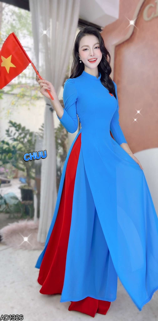 Áo Dài Chiffon Tay Bồng 4T AD1326 (áo lẻ)