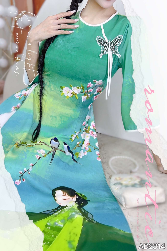 Áo Dài Cô Nương Bướm + PK AD2814 (áo lẻ)