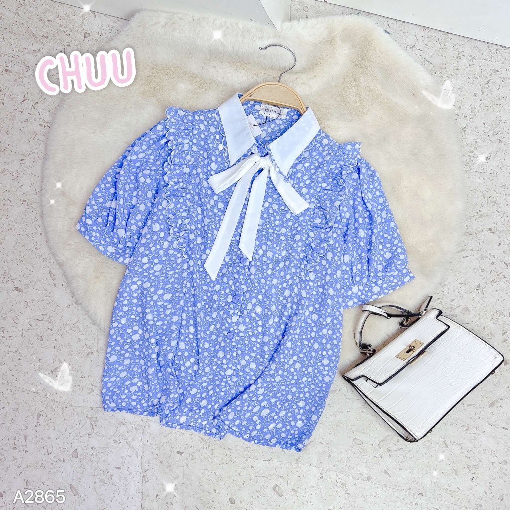 Áo Sơ Mi Cổ Màu Cột Nơ TN A2865