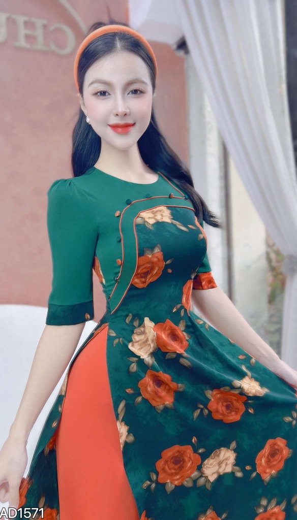 Áo Dài Line Nút Bọc AD1571 (áo lẻ)