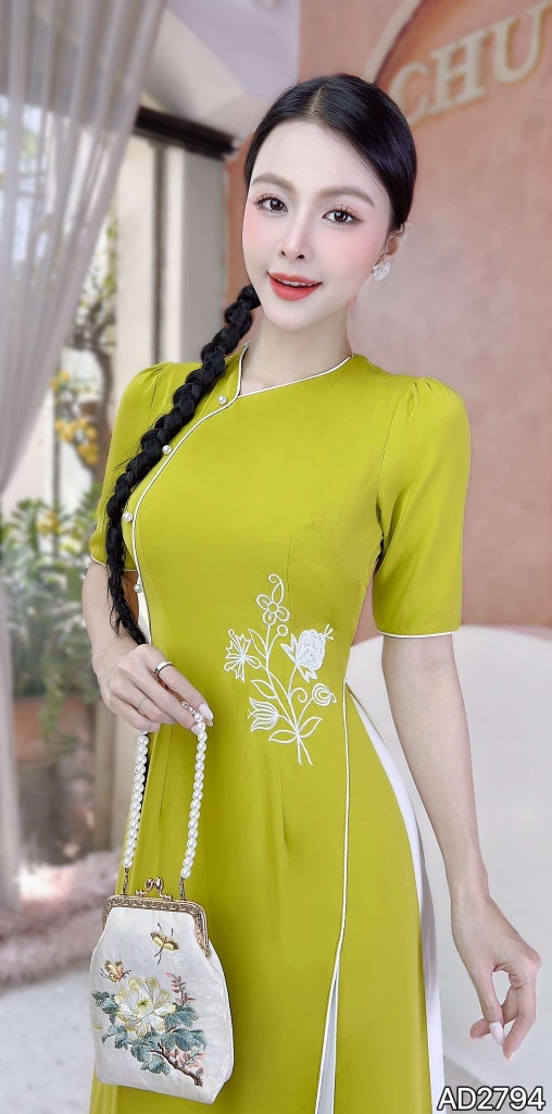 Áo Dài Đóa Hoa Tươi 3T AD2794 (áo lẻ)