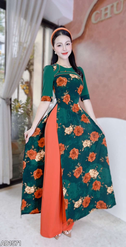 Áo Dài Line Nút Bọc AD1571 (áo lẻ)