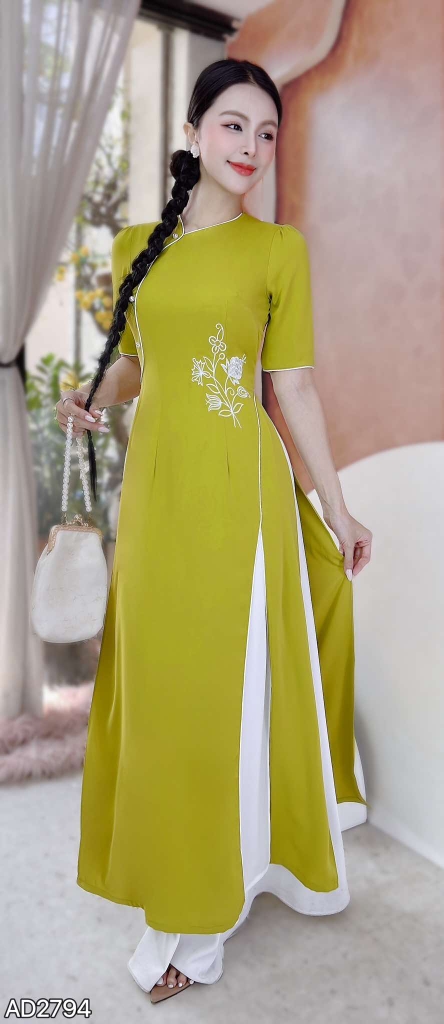 Áo Dài Đóa Hoa Tươi 3T AD2794 (áo lẻ)