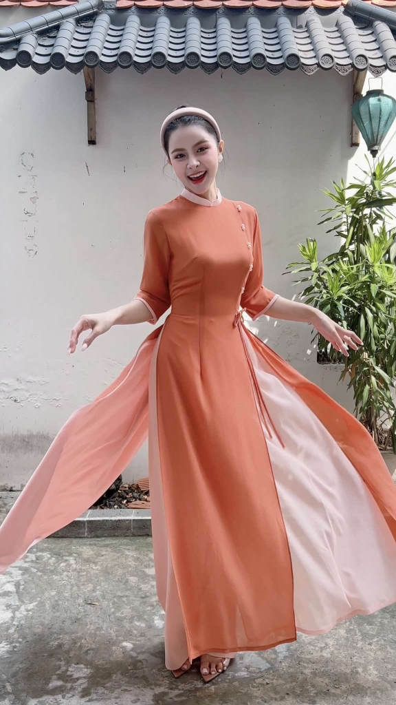 Áo Dài Chiffon 4T Ngọc Đôi 130cm AD1575 (áo lẻ)