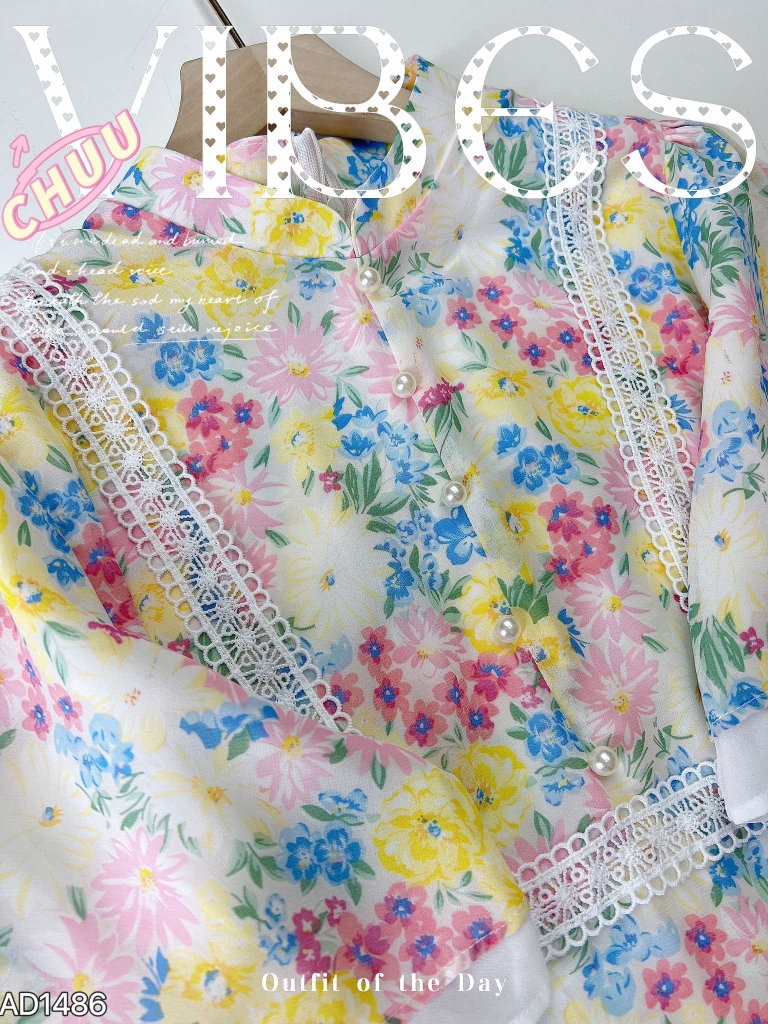 Áo Dài 4T Love U AD1486 (áo lẻ)