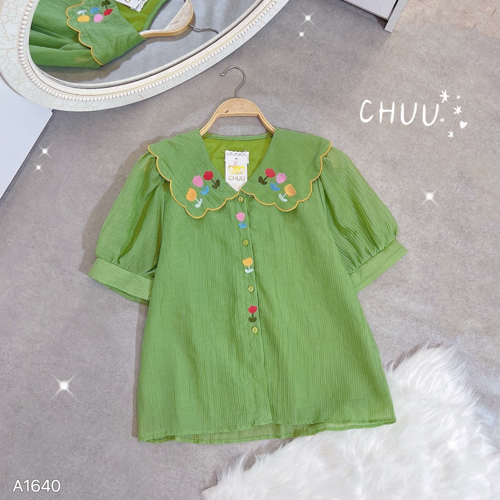 Áo Thêu 3 Màu Tulip A1640