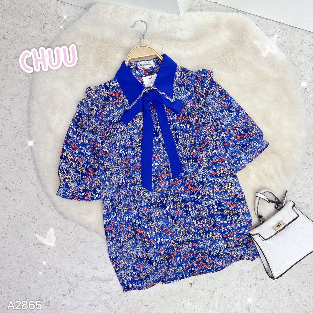 Áo Sơ Mi Cổ Màu Cột Nơ TN A2865