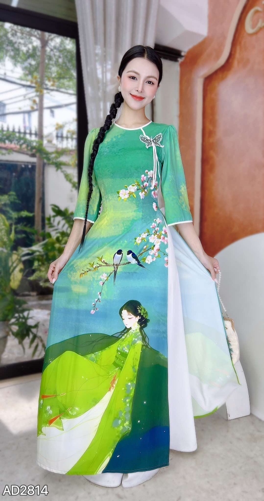 Áo Dài Cô Nương Bướm + PK AD2814 (áo lẻ)