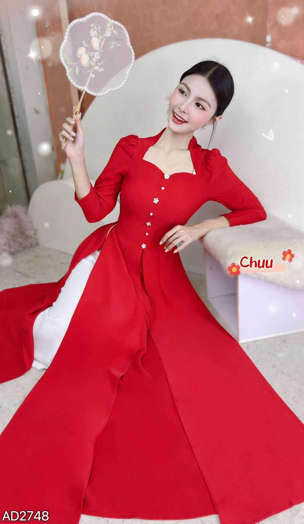 Áo Dài 3T Tằm Kim Cương AD2748 (áo lẻ)