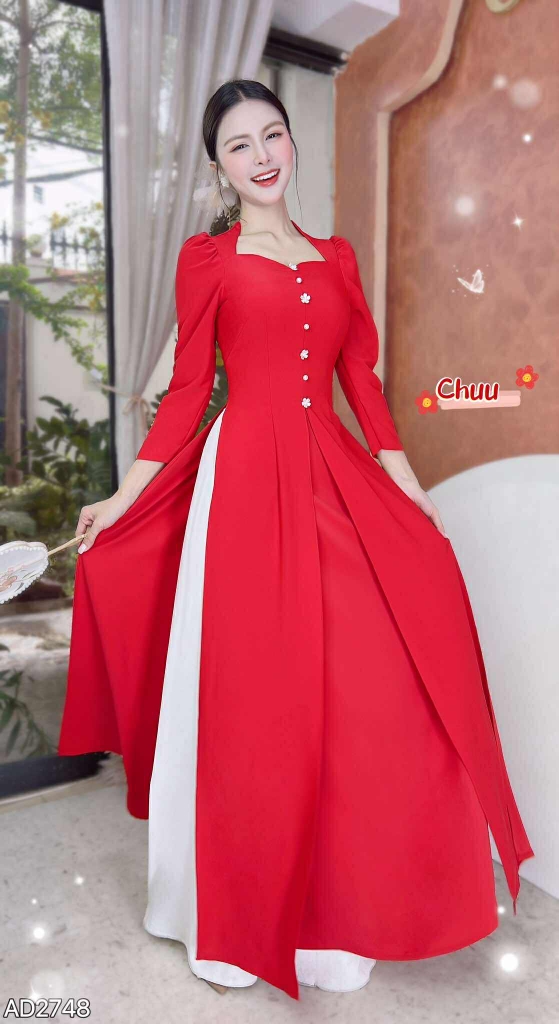 Áo Dài 3T Tằm Kim Cương AD2748 (áo lẻ)