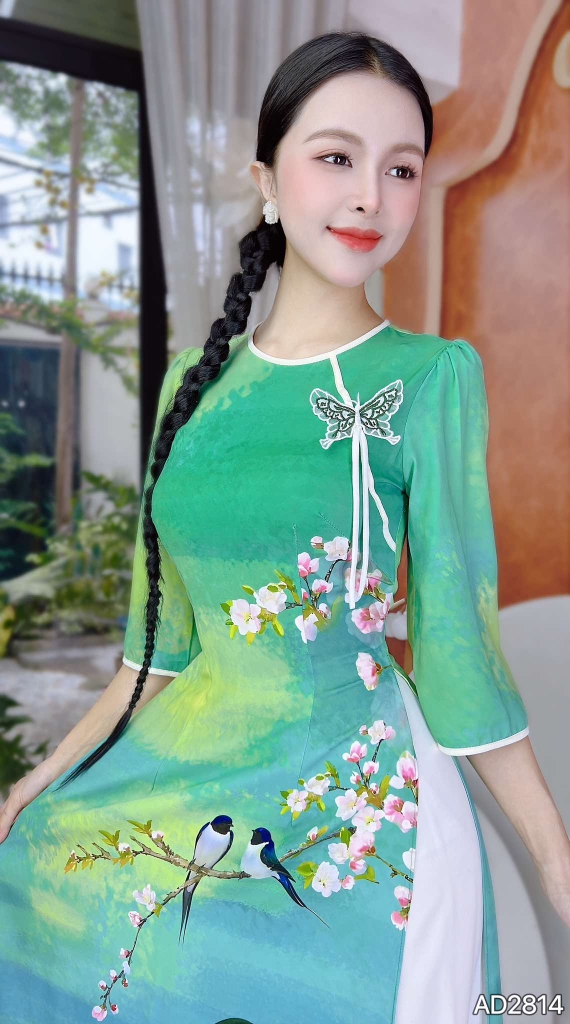 Áo Dài Cô Nương Bướm + PK AD2814 (áo lẻ)