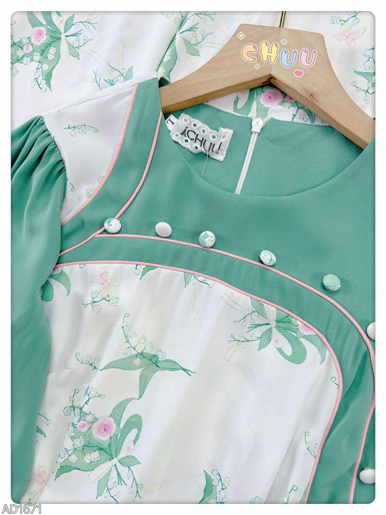 Áo Dài Line Nút Bọc AD1571 (áo lẻ)