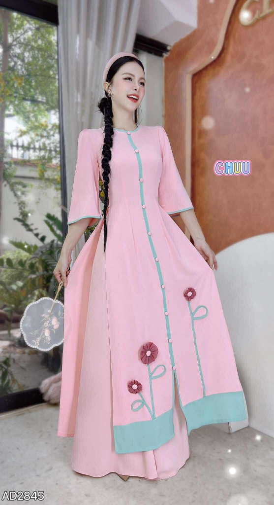 Áo Dài Cảnh Hoa Trời AD2845 (áo lẻ)