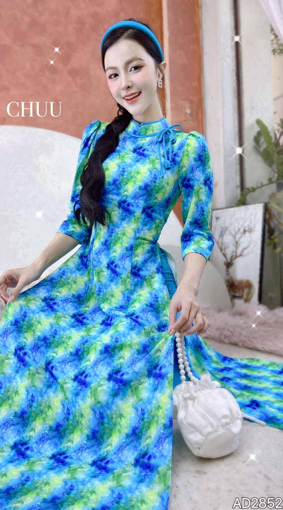 Áo Dài Vườn Hoa Cổ Tích+PK AD2852 (áo lẻ)