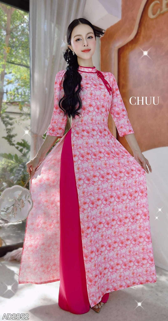 Áo Dài Vườn Hoa Cổ Tích+PK AD2852 (áo lẻ)