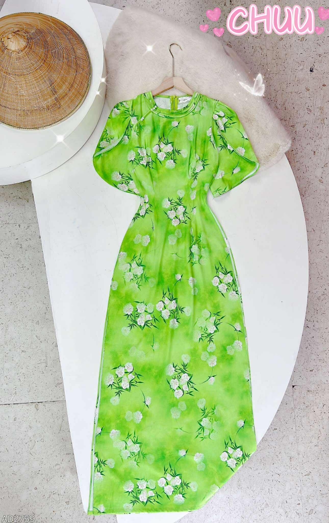 Áo Dài Gấm Sắc Ngọc AD2759 (áo lẻ)