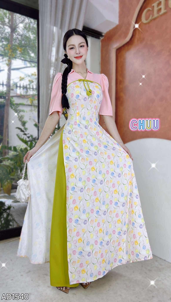 Áo Dài Cành Liễu Dòng Sông AD1540 (áo lẻ)