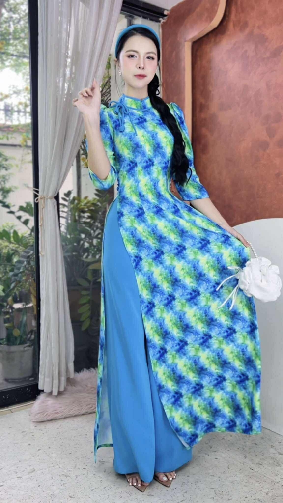 Áo Dài Vườn Hoa Cổ Tích+PK AD2852 (áo lẻ)