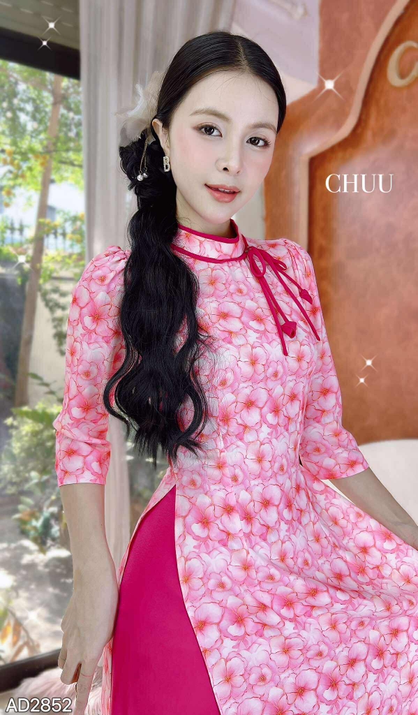Áo Dài Vườn Hoa Cổ Tích+PK AD2852 (áo lẻ)