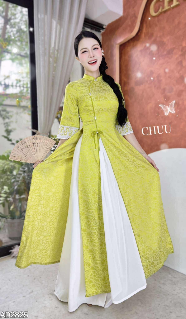 Áo Dài Quyên Cát 3T+PK AD2825 (áo lẻ)