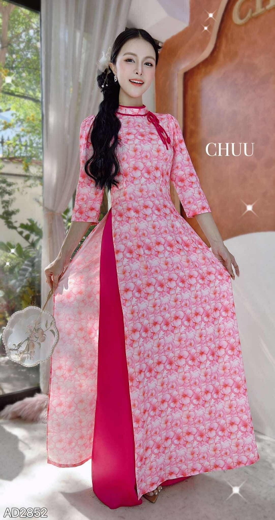 Áo Dài Vườn Hoa Cổ Tích+PK AD2852 (áo lẻ)