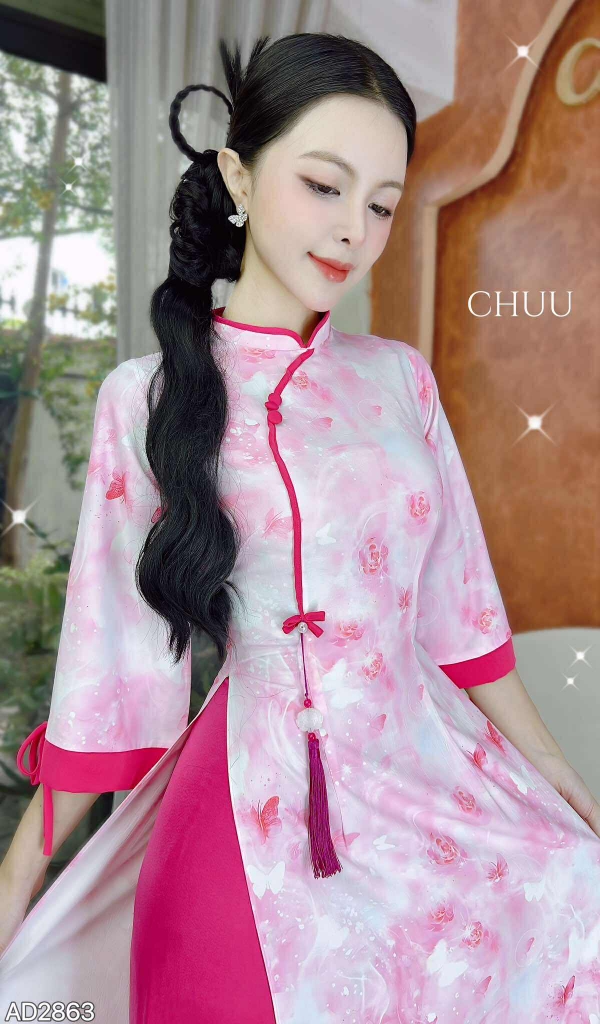 Áo Dài Giấc Mơ Trưa+PK AD2863 (áo lẻ)
