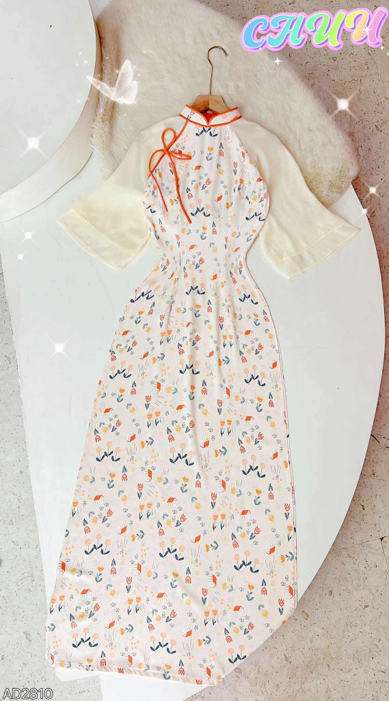 Áo Dài Cổ Line Color AD2810 (áo lẻ)