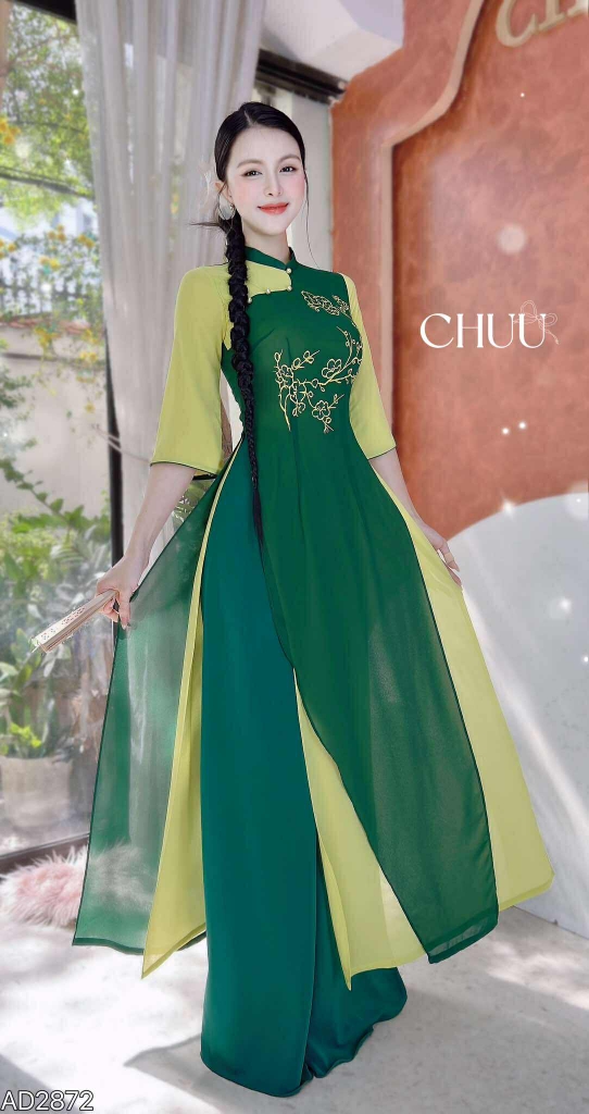 Áo Dài 4T Cây Đào Tiên AD2872 (áo lẻ)